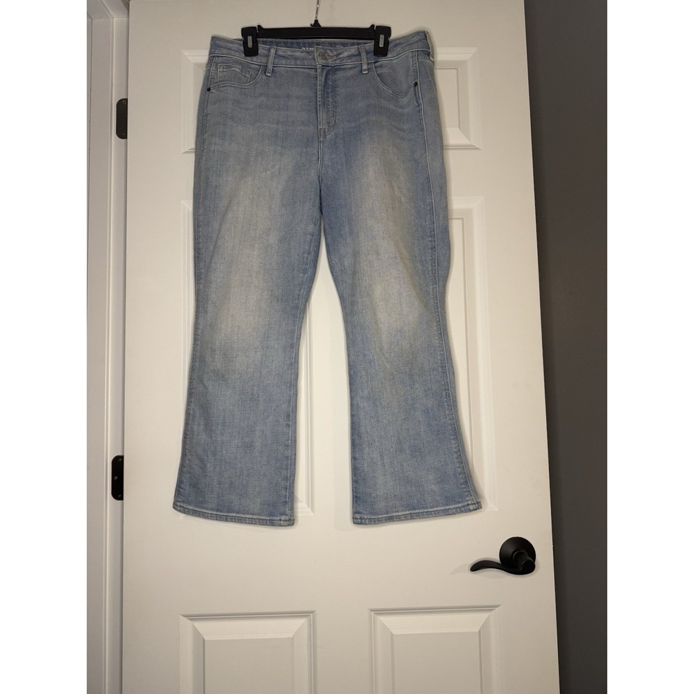 Old Navy High Rise Vintage Cropped Flare Jeans Secret Smooth Pockets 12 Light
